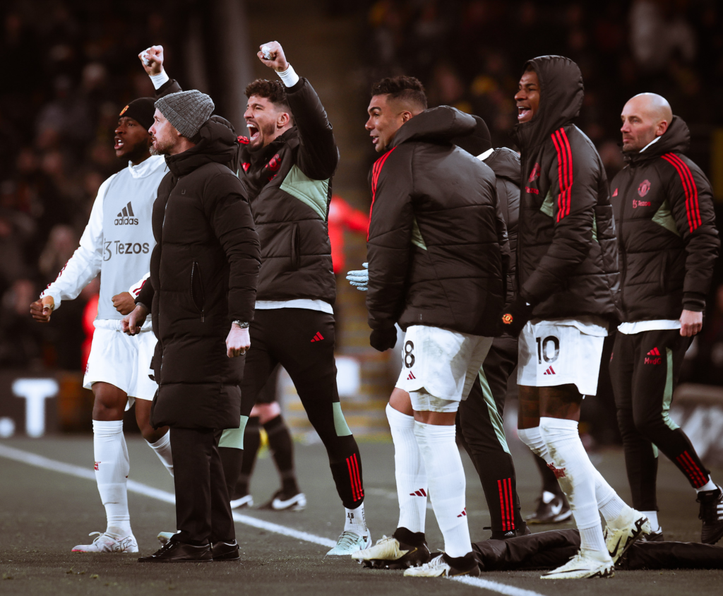 Man Utd players in traaining ahead of their clash against Aston villa