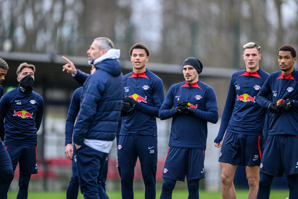 Leipzig's players in training