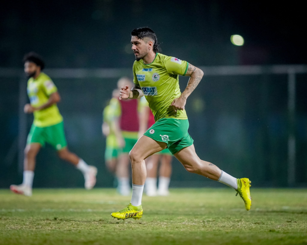 Petratos in training before their match against Mumbai